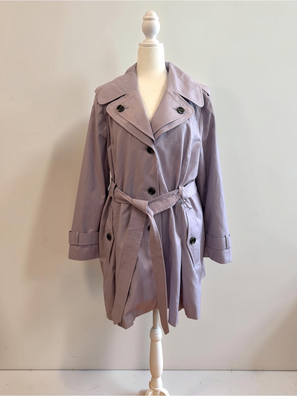 London Fog Lavender Belted Trench Coat Size XXL